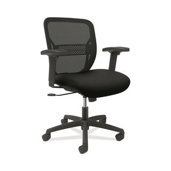 HON Gateway Task Chair, Mid-Back, Swivel-Tilt, Height-Adjustable, Black Fabric and Mesh