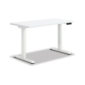 HON Coze Worksurface With Coordinate 2-Stage Height-Adjustable Base, 48 in. W x 24 in. D, Designer White Laminate/White Base