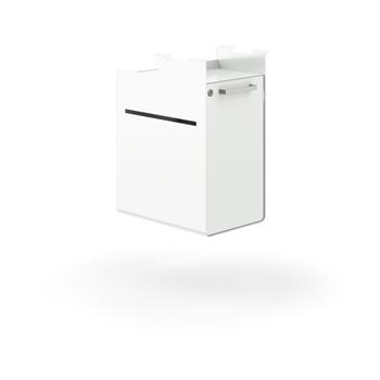 HON Fuse Undermount Storage Cubby, Right-Handed, Lockable Door, 15-1/2&quot;D, Designer White