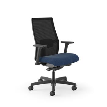HON Ignition Mid-Back Task Chair, Mesh Back, Easy Assembly, Navy Fabric