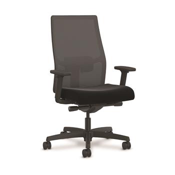 HON Ignition 2.0 Mid Back Mesh Office Chair, 28.5 in L x 27 in W x 43.75 in H, Tilt Control, Black Mesh, Black Frame, Black