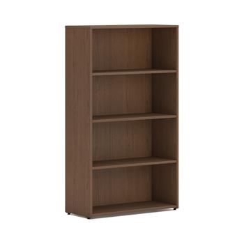 HON Mod Bookcase, 4 Shelves, 30&quot;W x 13&quot;D x 53&quot;H, Sepia Walnut Finish