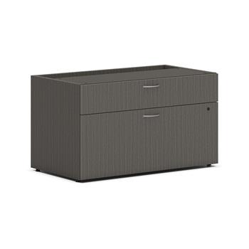 HON Mod Low Personal Credenza Shell, 2 Drawers, Without Top, 36&quot;W x 20&quot;D x 21&quot;H, Slate Teak Finish