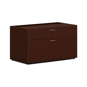 HON Mod Low Personal Credenza Shell, 2 Drawers, Without Top, 36&quot;W x 20&quot;D x 21&quot;H, Traditional Mahogany Finish