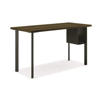 HON Coze Table Desk, U-Storage, 54&quot;W x 24&quot;D, Florence Walnut/Black