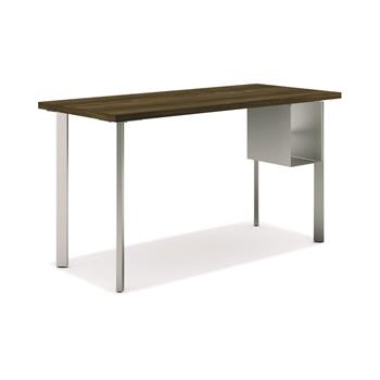 HON Coze Table Desk, U-Storage, 54&quot;W x 24&quot;D, Florence Walnut/Silver