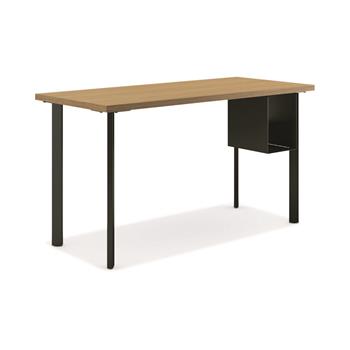 HON Coze Table Desk, U-Storage, 54&quot;W x 24&quot;D, Natural Recon/Black