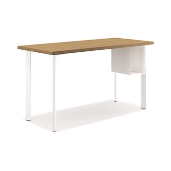HON Coze Table Desk, U-Storage, 54&quot;W x 24&quot;D, Natural Recon/Designer White