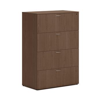 HON Mod Lateral File, 4 Drawers, 36&quot;W x 20&quot;D x 53&quot;H, Sepia Walnut Finish