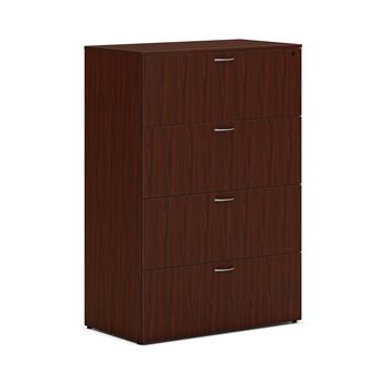 HON Mod Lateral File, 4 Drawers, 36&quot;W x 20&quot;D x 53&quot;H, Traditional Mahogany Finish