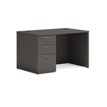 HON Mod Desk, 2 Box/1 File Drawers, 48 in. W x 30 in. D, Slate Teak Laminate