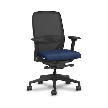 HON Recharged Task Chair, Mid-Back, Advanced Synchro-Tilt, 2-Way Adjustable Arms, Lumbar, Black/Navy