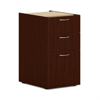 HON Mod Support Pedestal, 2 Box/1 File Drawer, 15&quot;W x 20&quot;D x 28&quot;H, Traditional Mahogany Finish
