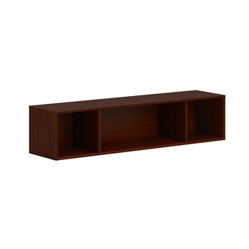 HON Mod Wall Mounted Storage, Open, 60&quot;W x 14&quot;D x 13-1/2&quot;H, Traditional Mahogany Finish