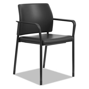 HON Accommodate™ Series Guest Chair with Fixed Arms, Black Vinyl 2/CT