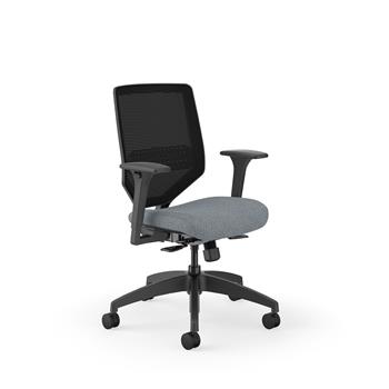HON Solve Mid-Back Task Chair, Mesh Back, Easy Assembly, Basalt Vinyl Seat