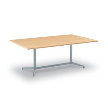 HON Preside Laminate Rectangle Conference Table, 60 in. W x 30 in. D, Natural Maple, Metal Base