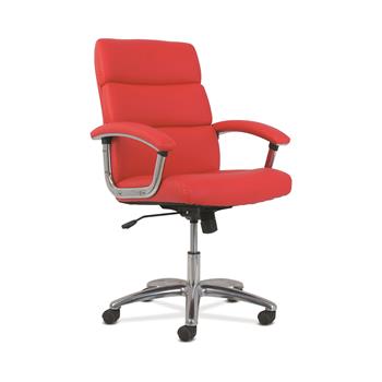 HON Traction High-Back Modern Executive Chair, Red Leather