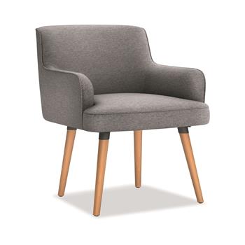 HON Matter Multipurpose Chair, 4-Leg Base, Natural Wood/Gray Fabric