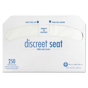 Hospeco Discreet Half-Fold Toilet Seat Covers, White, 250/Pack, 20 Packs/Carton