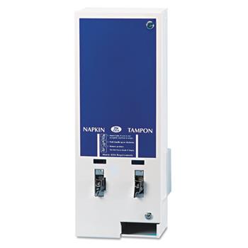 Hospeco Electronic Vendor Dual Sanitary Napkin/Tampon Dispenser, Coin Operated, Metal