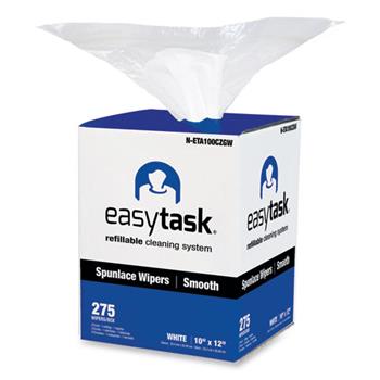 Hospeco Easy Task A100 Wipers With Zipper Bag, Center-Pull, 10 x 12, 275 Sheets/Roll