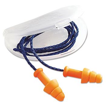 Howard Leight by Honeywell SmartFit Multiple-Use Earplugs, Corded, 25NRR, Orange, 100 Pairs