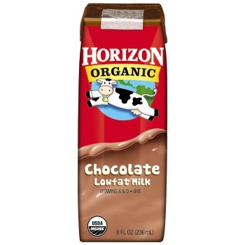 Horizon Organic Lowfat Chocolate Milk, 8 oz Cartons, 18 Cartons/Case