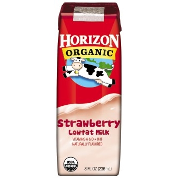 Horizon Organic Lowfat Strawberry Milk, 8 oz. Cartons, 18/CS