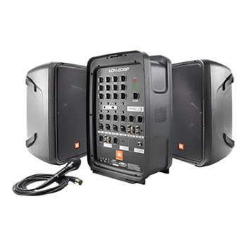 JBL Portable PA System, 8 Channel, Bluetooth, 2 Speakers, Microphone, 300 W
