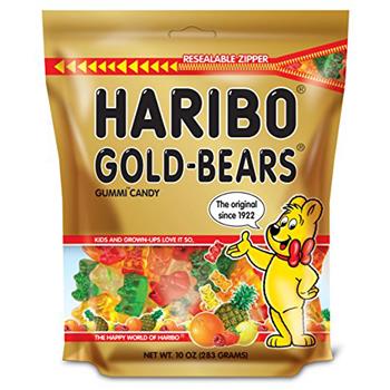 Haribo Gummy Candy, Goldbears, 10 oz, 8 Bags/Case