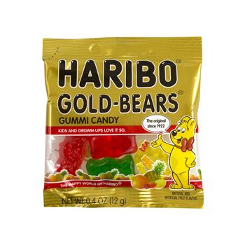 Haribo Gold Gummy Bears Snack-Size Packs, 0.4 oz, 54/CS