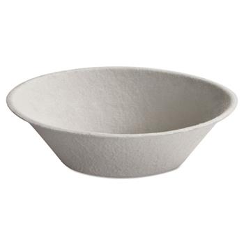 Chinet Savaday Molded Fiber Bowls, 45 Ounces, White, Round, 500/CT