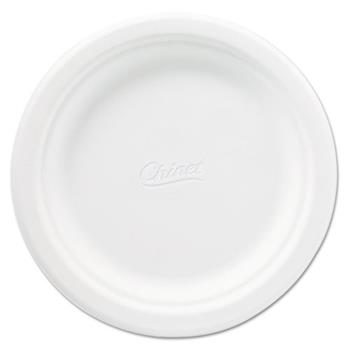 Chinet Classic Round Plates, Paper, 6 3/4&quot;, White, 125 Plates/Pack, 8 Packs/Carton
