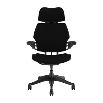 Humanscale Freedom Task Chair with Headrest, Adjustable Duron Arms, Graphite Frame, Corde 4 Black