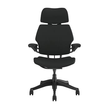 Humanscale Freedom Task Chair with Headrest, Adjustable Duron Arms, Graphite Frame, Corde 4 Graphite