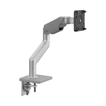Humanscale M8.1 Monitor Arm with Two-Piece Clamp Mount Base, Silver with Gray Trim