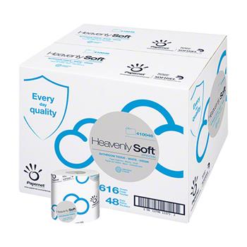 Papernet Heavenly Soft Special Single Bathroom Tissue, 3.75 in x 4 in, White, 616 Sheets/Roll, 48 Rolls/Carton