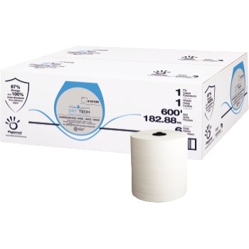 Papernet Hardwound Roll, 600&#39;x7.8&#39;&#39;, Papernet Drytech 1 Ply, 6 Rolls/CS