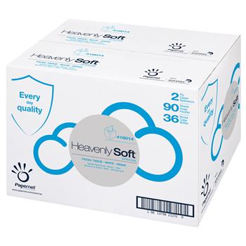Papernet Heavenly Soft 2-Ply Facial Tissue 90 Sheets/Box, 36 Boxes/Carton