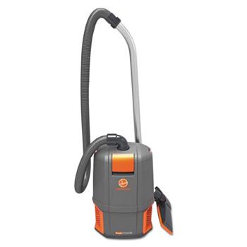 Hoover Commercial HushTone BackPK Vacuum Cleaner, 11.7 lb., Gray/Orange