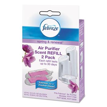 Febreze Air Purifier Scent Refill, Spring Scent, 2 Refills Per Pack, 12 Packs/Carton