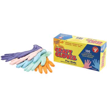 Hygloss Colored Craft Gloves, Kids, 100/PK