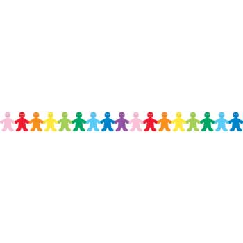 Hygloss Rainbow People Die-Cut Border, 3&quot; x 36&quot;, 12 Strips/Pack