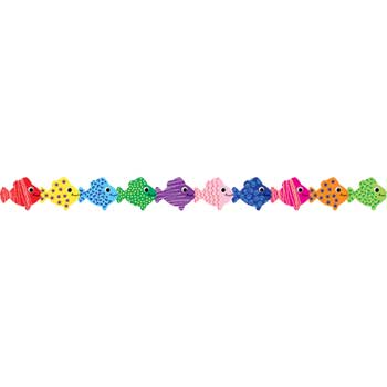 Hygloss Assorted Fish Die-Cut Border, 3&quot; x 36&quot;, 12 Strips/Pack