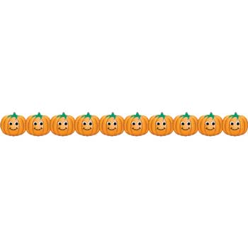 Hygloss Happy Pumpkins Die-Cut Border, 3&quot; x 36&quot;, 12 Strips/Pack
