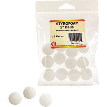 Hygloss Styrofoam&#174; Balls, 1&quot;, 12/PK