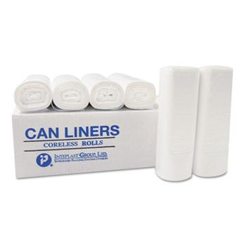 Inteplast Group High-Density Can Liner, 20 x 22, 7-Gallon, 6 Micron, Clear, 50/Roll