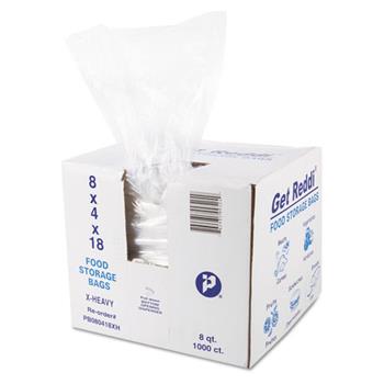 Inteplast Group Food and Utility Bags, 8 x 4 x 18, 8-Quart, 1.20 Mil, Clear, 1000/CT