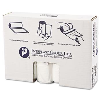 Inteplast Group High-Density Can Liner, 33 x 40, 33gal, 16mic, Clear, 25/Roll, 10 Rolls/Carton